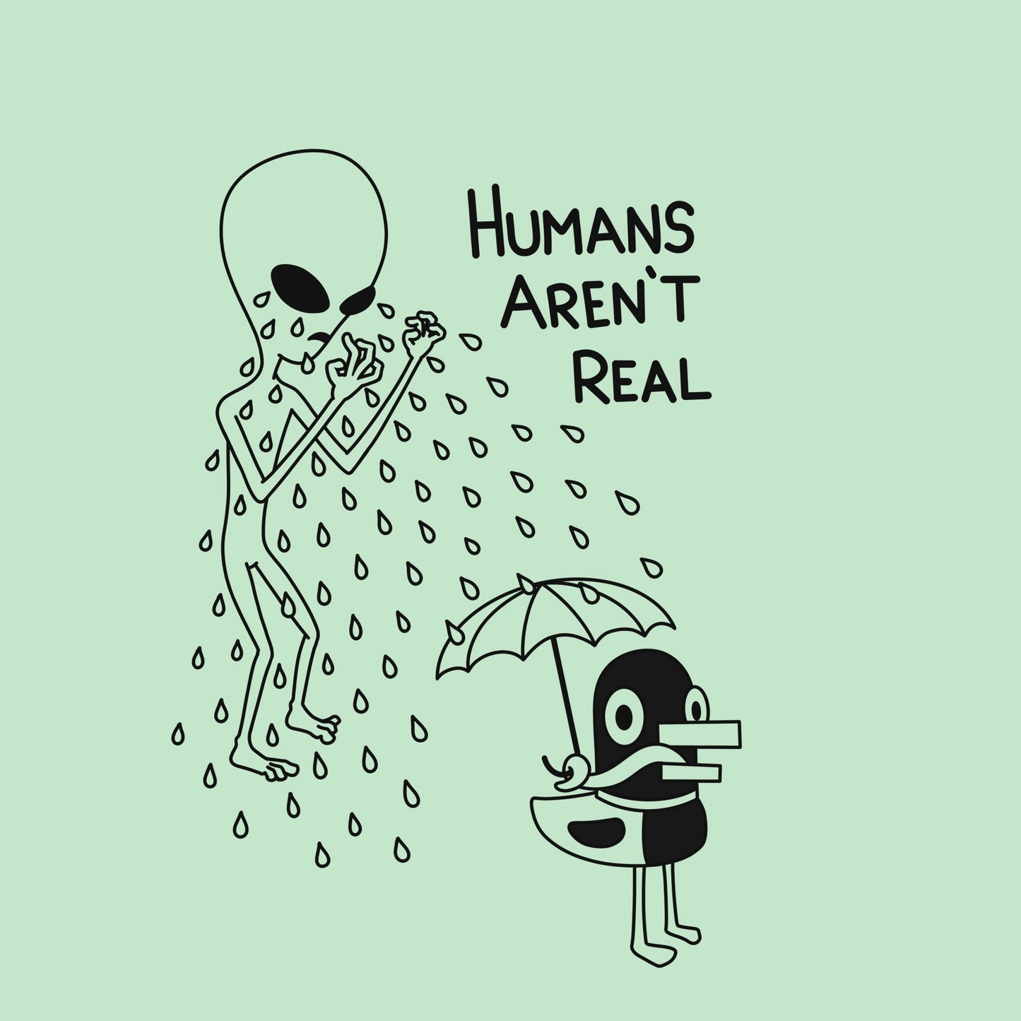 Humans Aren’t Real T-shirt (mint)