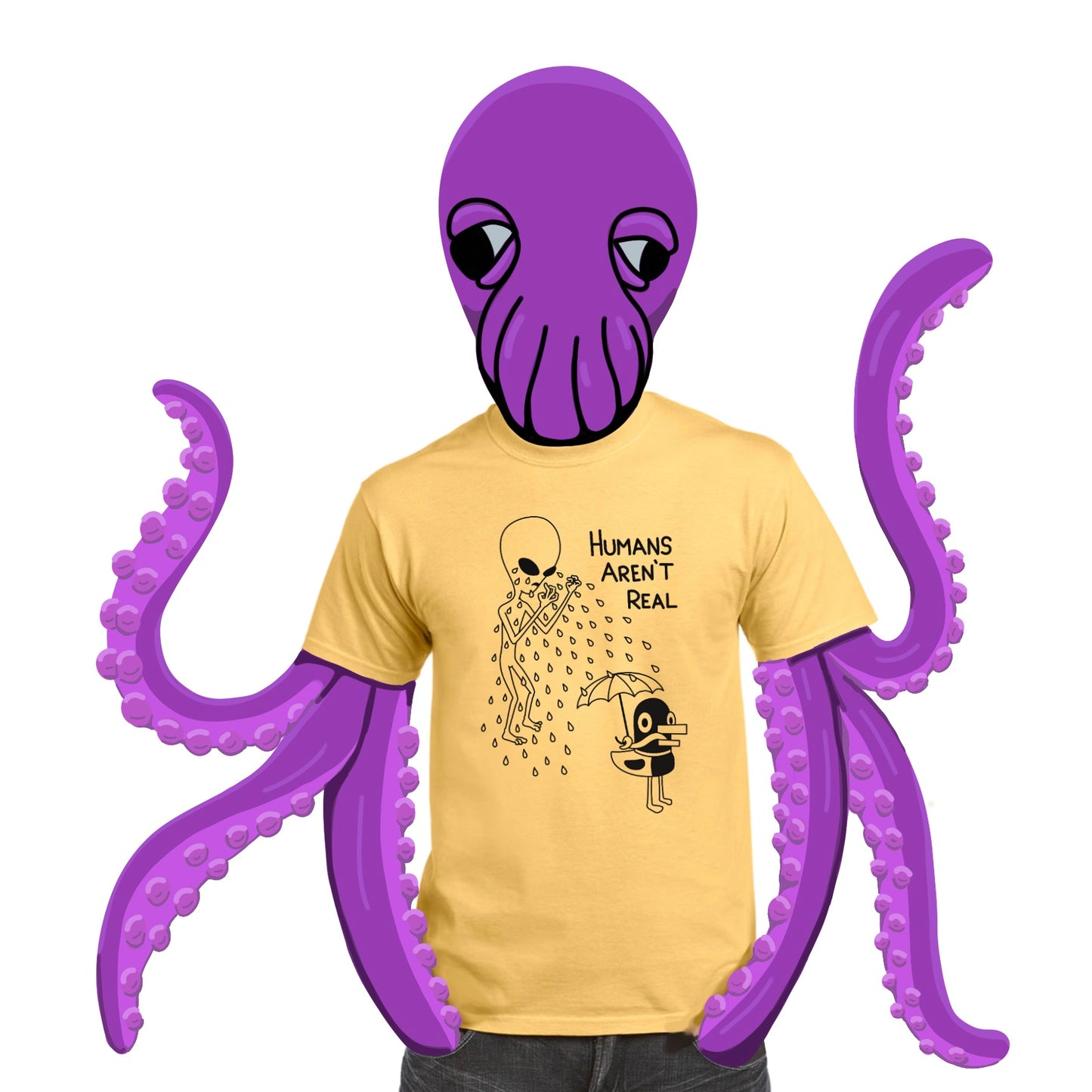 Humans Aren’t Real T-shirt (yellow)