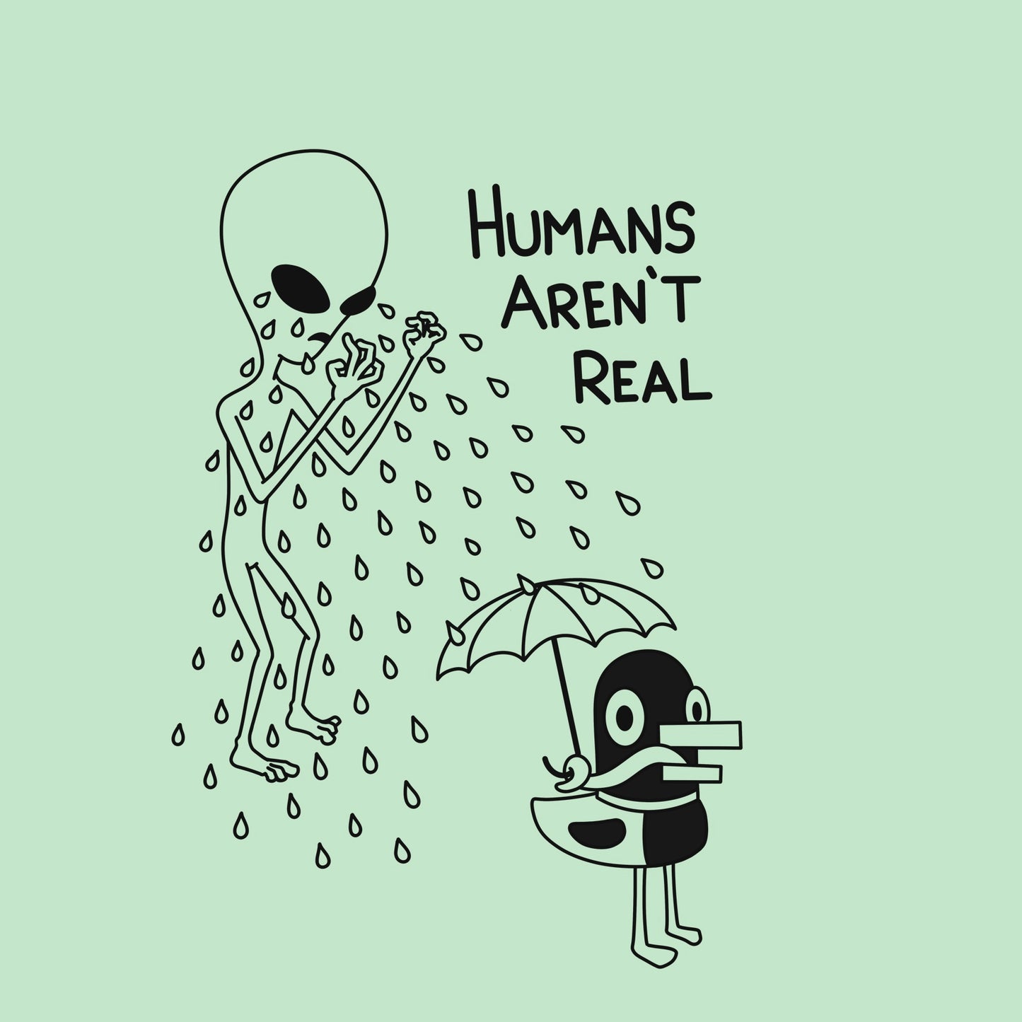Humans Aren’t Real T-shirt (mint)